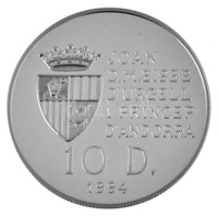 Andorra 1994. 10D Ag 'XXVI. Nyári Olimpiai Játékok' T:PPAndorra 1994. 10 Diners Ag 'XXVI Summer Olympic Games' C:PPKrause KM#95
