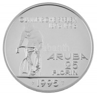 Aruba 1995. 25Fl Ag 'Az Olimpia 100. évfordulója' T:PP halvány ködösödés az előlaponAurba 1995. 25 Florin Ag '100th Anniversary of the Olympics' C:PP slight haze on the obverseKrause KM#14