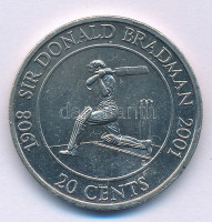 Ausztrália 2001. 20c 'Sir Donald Bradman 1908-2001' Cu-Ni kapszulában T:AU,XFAustralia 2001. 20 Cents 'Sir Donald Bradman 1908-2001' Cu-Ni in capsule C:AU,XFKrause KM#589