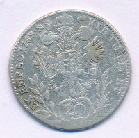 Ausztria 1768A/IC-SK 20kr Ag 'II. József' (6,54g) T:VF,FAustria 1768A/IC-SK 20 Kreuzer Ag 'Joseph II' (6,54g) C:VF,F