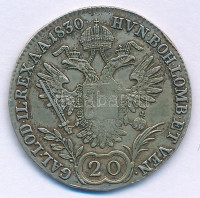 Ausztria 1830C 20kr Ag 'I. Ferenc' Prága T:VF karc, patina Austria 1830C 20 Kreuzer Ag 'Franz I' Prague C:VF scratch, patina Krause KM#2145
