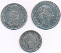 Ausztria 1849A 6kr Ag + 1859A 5kr Ag 'Ferenc József' + 1869. 20kr Ag 'Ferenc József' T:XF,VF patinaAustria 1849A 6 Kreuzer Ag + 1859A 5 Kreuzer Ag 'Franz Joseph' + 1869. 20 Kreuzer Ag 'Franz Joseph' C:XF,VF patina
