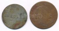 Ausztria 1849C 6kr Ag + Ausztria 1870. 20kr 'Ferenc József' bronz, korabeli hamis? T:F patina Austria 1849C 6 Kreuzer Ag + 1870. 20kr bronze 'Franz Joseph', contemporary fake? C:F patina Krause KM#2200
