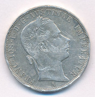Ausztria 1858A 1Fl Ag 'Ferenc József' T:XF ph, karcAustria 1858A 1 Florin Ag 'Franz Joseph' C:XF edge error, scratch Krause KM#2219