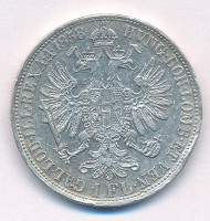 Ausztria 1858A 1Fl Ag 'Ferenc József' T:XF ph, karcAustria 1858A 1 Florin Ag 'Franz Joseph' C:XF edge error, scratch Krause KM#2219