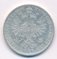 Ausztria 1858A 1Fl Ag 'Ferenc József' T:VF patinaAustria 1858A 1 Florin Ag 'Franz Joseph' C:VF patinaKrause KM#2219
