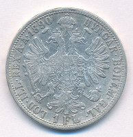 Ausztria 1890. 1Fl Ag 'Ferenc József' T:XF,VF phAustria 1890. 1 Florin Ag 'Franz Joseph' C:XF,VF edge errorKrause KM#2222
