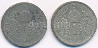 Ausztria 1893-1894. 1K Ag 'Ferenc József' (2xklf) T:VF patina Austria 1893-1894. 1 Corona Ag 'Franz Joseph' (2xdiff) C:VF patinaKrause KM#2804