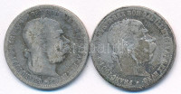Ausztria 1894-1895. 1K Ag 'Ferenc József' (2xklf) T:F patinaAustria 1894-1895. 1 Corona Ag 'Franz Joseph' (2xdiff) C:F patinaKrause KM#2804