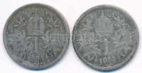 Ausztria 1894-1895. 1K Ag 'Ferenc József' (2xklf) T:F patinaAustria 1894-1895. 1 Corona Ag 'Franz Joseph' (2xdiff) C:F patinaKrause KM#2804