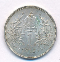Ausztria 1915. 1K Ag 'Ferenc József' T:AU,XF patina, kis ph Austria 1915. 1 Corona Ag 'Franz Joseph' C:AU,XF patina, smalle edge errorKrause KM#2820
