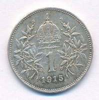Ausztria 1915. 1K Ag 'Ferenc József' T:AU patina Austria 1915. 1 Corona Ag 'Franz Joseph' C:AU patinaKrause KM#2820