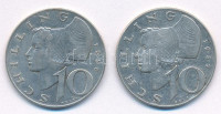Ausztria 1957-1958. 10Sch Ag (2xklf) T:XF,VF Austria 1957-1958. 10 Schilling Ag (2xdiff) C:XF,VF Krause KM#2882