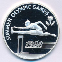 Barbados 1988. 20$ Ag 'XXIV. Nyári Olimpia Szöul' kapszulában T:PP Barbados 1988. 20 Dollars Ag '24th Summer Olympics Seoul' in capsule C:PP Krause KM#49