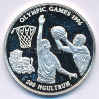 Bhután 1996. 200Ng Ag 'Olimpiai Játékok 1996 - Kosárlabda' T:PP fo., ujjlenyomatBhutan 1996. 200 Ngultrum Ag '1996 Olympic Games - Basketball' C:PP spotted, fingerprintKrause KM#86
