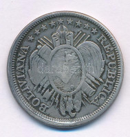 Bolívia 1895. 1/2B (50c) Ag T:VFBolivia 1895. 1/2 Boliviano (50 Centavos) Ag C:VFKrause KM#161