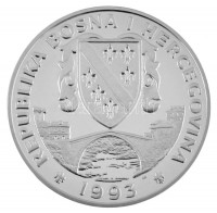 Bosznia-Hercegovina 1993. 750D Ag 'Olimpia - Páros műkorcsolya' T:PP / Bosnia and Herzegovina 1993. 750 Dinara 'Olympics - Pairs Figure Skating' C:PPKrause KM#13