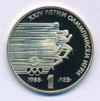 Bulgária 1988. 1L Cu-Ni 'Nyári Olimpia 1988 Szöul' kapszulában T:PP Bulgaria 1988. 1 Lev Cu-Ni '1988 Summer Olympics, Seoul' in capsule C:PP Krause KM#176