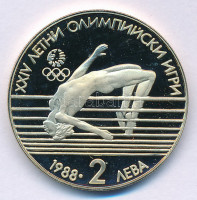 Bulgária 1988. 2L Cu-Ni 'Nyári Olimpia 1988 Szöul' kapszulában T:PP Bulgaria 1988. 2 Leva Cu-Ni '1988 Summer Olympics, Seoul' in capsule C:PP Krause KM#177