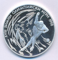 Bulgária 1996. 1000L Ag 'Téli Olimpia, Nagano - Gyorskorcsolya' kapszulában T:PP kis foltBulgaria 1996. 1000 Leva Ag 'Winter Olympics, Nagano - Speed Skating' in capsule C:PP small spotKrause KM#221