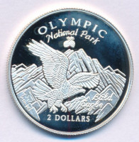 Cook-szigetek 1996. 2D Ag 'Olympic Nemzeti Park' T:PP Cook Islands 1996. 2 Dollars Ag 'Olympic National Park' C:PPKrause KM#280