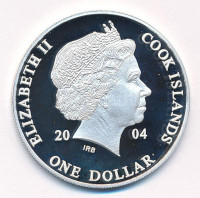 Cook-szigetek 2004. 1$ ezüstözött sárgaréz'Ázsia történelme - Nagy Sándor' kapszulában, tanúsítvánnyal T:PPCook Islands 2004. 1 Dollar silver plated brass'History of Asia - Alexander the Great' in capsule with certificate C:PP