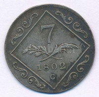 Csehország / Történelmi tartomány 1802C 7kr Ag Prága (4,06g) T:VF patinaBohemia 1802C 7 Kreuzer Ag Prague (4,06g) C:VF patinaKrause KM#2129