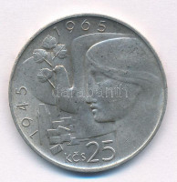 Csehszlovákia 1965. 25K Ag 'A felszabadulás 20. évfordulója' T:XF kis ph, patinaCzechoslovakia 1965. 25 Korun Ag '20th Anniversary-Czechoslovakian Liberation' C:XF small edge error, patinaKrause KM#59