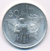 Csehszlovákia 1973. 50K Ag ' A Kommunista párt győzelmények 25. évfordulója' T:AU,XF karcCzechoslovakia 1973. 50 Korun Ag '25th Anniversary - Victory of Communist Party' C:AU,XF scratchKrause KM#78