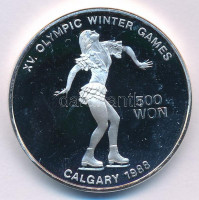 Észak Korea 1989. 500W Ag 'Téli Olimpia 1988 Calgary' T:PP kis karcNorth Korea 1989. 500 Won Ag 'Winter Olympics 1988 Calgary' C:PP small scratchKrause KM#33