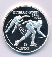 Észak-Korea 1997. 5W Ag 'Téli Olimpia 1998, Nagano - Gyorskorcsolya' kapszulában T:PPNorth Korea 1997. 5 Won Ag 'Winter Olympics 1998, Nagano - Speed skating' in capsule C:PP
