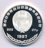 Észak-Korea 1997. 5W Ag 'Téli Olimpia 1998, Nagano - Gyorskorcsolya' kapszulában T:PPNorth Korea 1997. 5 Won Ag 'Winter Olympics 1998, Nagano - Speed skating' in capsule C:PP