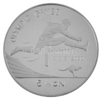 Észak-Korea 2001. 5W Ag '2000. évi Olimpiai Játékok Sydney - Gátugrás' T:PP folt /North Korea 2001. 5 Won Ag 'Olympic Games 2000 Sydney - Jumping hurdles' C:PP spottedKrause KM#226