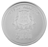 Észtország 2010. 10K Ag 'XXI. Téli Olimpia Vancouver' kapszulában T:PP karc / Estonia 2010. 10 Krooni Ag '21st Winter Olympic Games in Vancouver, Canada' in capsule C:PP scratchKrause KM#53