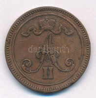 Finnország 1865. 10p Cu 'II. Sándor' T:VF ph, ü.Finland 1865. 10 Pennia Cu 'Alexander II' C:VF edge error, dingKrause KM#5.1