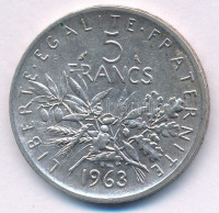 Franciaország 1963. 5Fr Ag T:AU France 1963. 5 Francs Ag C:AU Krause KM#926