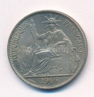 Francia Indo-Kína 1946. 50c Cu-Ni T:AU,XFFrench Indo-China 1946. 50 Centimes Cu-Ni C:AU,XFKrause KM#17.2.