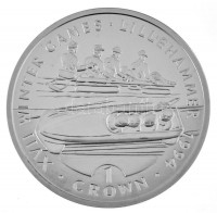 Gibraltár 1993. 1C Ag 'II. Erzsébet / Lillehammer Téli Olimpia - Bob' T:PP / Gibraltar 1993. 1 Crown Ag 'Elisabeth II / Winter Olympics Lillehammer - Bobsledding' C:PPKrause KM#147a