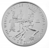 Gibraltár 1993. 1C Ag 'II. Erzsébet / Lillehammer Téli Olimpia - Korcsolyázók' T:PP / Gibraltar 1993. 1 Crown Ag 'Elisabeth II / Winter Olympics Lillehammer - Skaters' C:PPKrause KM#145a