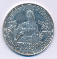 Haiti 1974. 50G Ag 'XII. Téli Olimpia' T:AU (PP) felületi karc/Haiti 1974. 50 Gourdes Ag 'Innsbruck / Montreal Olympic Games' C:AU (PP) surface scratchesKrause KM# 113.1