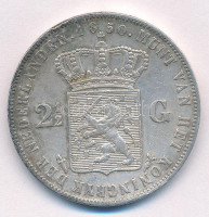 Hollandia 1850. 2 1/2G Ag 'III. Vilmos' T:XF,VF patina, phNetherlands 1850. 2 1/2 Gulden Ag 'Willem III' C:XF,VF patina, edge errorKrause KM#82