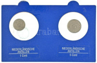 Holland Antillák 1993. 1c Al + 1997. 5c Al, papírtokban T:AUNetherlands Antilles 1993. 1 Cent Al + 1997. 5 Cent Al, in paper case C:AU