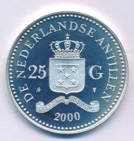 Holland-Antillák 2000. 25G Ag '2000. évi Olimpiai Játékok Sydney' T:PP Netherlands Antilles 2000. 25 Gulden Ag 'Olympic Games 2000 Sydney' C:PP Krause KM#48