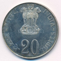 India 1973. 20R Ag 'FAO - Termelj több élelmet T:AU patinaIndia 1973. 20 Rupees Ag 'FAO - Grow More Food' C:AU patinaKrause KM#240