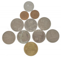 Izrael ~1980-1985. 5a-5Sh (11db) T:XF,VFIsrael ~1980-1985. 5 Agorot - 5 Sheqel (11pcs) C:XF,VF