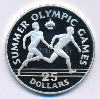 Jamaika 1988. 25$ Ag 'Nyári Olimpia 1988 Szöul' kapszulában T:PP Jamaica 1988. 25 Dollars Ag '1988 Summer Olympics, Seoul' in capsule C:PP Krause KM#141