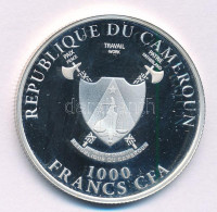 Kamerun 2012. 1000Fr Ag 'Sífutás' plasztik tokban T:AU (PP) karcCameroon 2012. 1000 Francs Ag 'Cross-country skiing' in plastic case C:AU (PP) scratched
