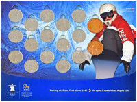 Kanada 2007-2009. 25c (15xklf) + 2008-2010. 1$ (2xklf) szettben, a 2010-es Vancouver-i Téli Olimpia emlékére T:UNCCanada 2007-2009. 25 Cents (15xdiff) + 2008-2010. 1 Dollar (2xdiff) in a 'Vancouver 2010 Olympic and Paralympic Winter Games' set
