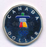 Kanada 2010. 1$ Ag 'Vancouveri Téli Olimpia' részben multicolor, kapszulában T:AU (PP) patina, ujjlenyomat, karcCanada 2010. 1 Dollar Ag 'Vancouver Winter Olympics' partially multicolor in capsule C:AU (PP) patina, fingerprints,