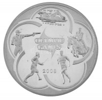 Kazahsztán 2007. 100T Ag 'Pekingi Olimpia 2008 - Öttusa' kapszulában T:AU (PP) karc / Kazakhstan 2007. 100 Tenge Ag 'Olympic Games 2008 Beijing - Pentathlon' in capsule C:AU (PP) scratchKrause KM#166